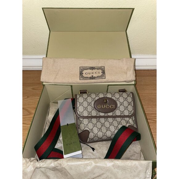 Gucci GG Supreme Neo Vintage Small Messenger Shoulder Bag Canvas Brown Open Box - Picture 5 of 16